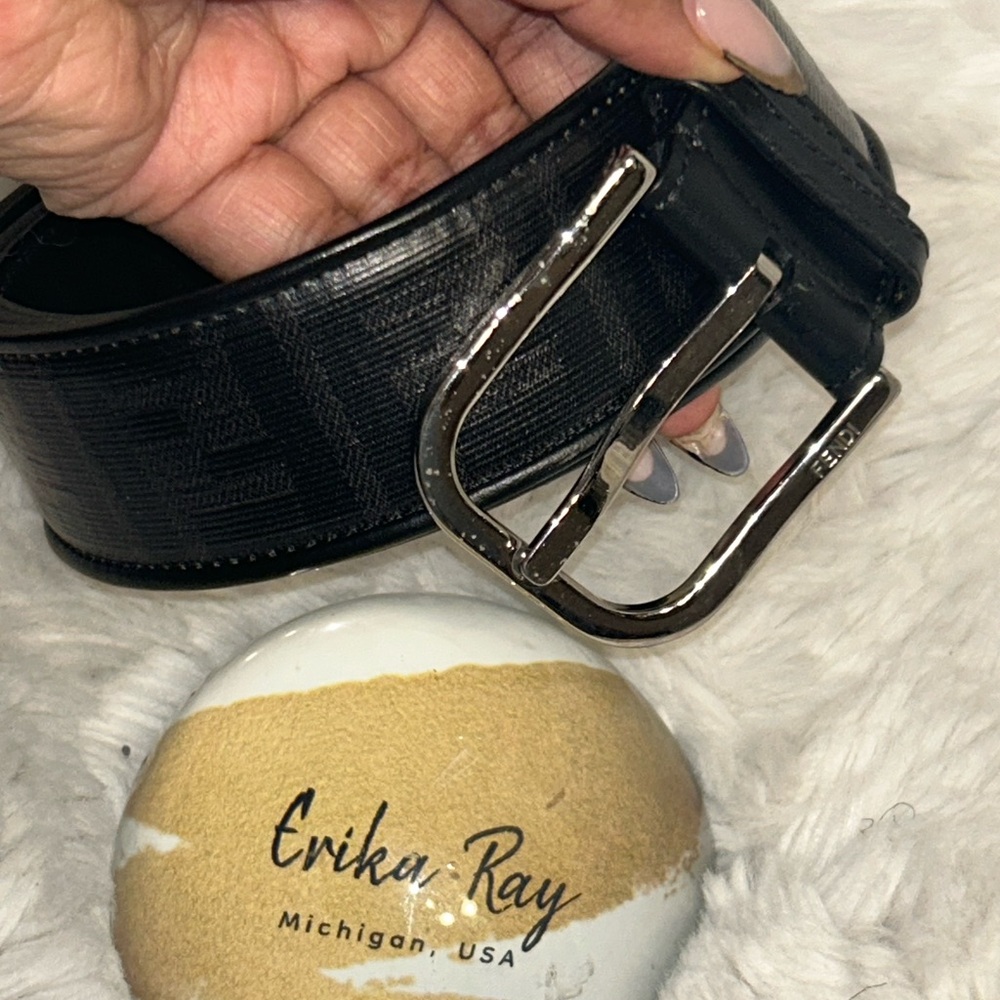 Fendi Black Leather Belt‎